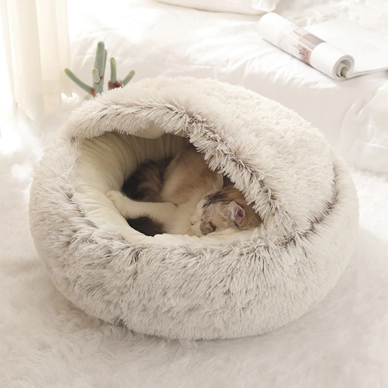Plush Cat & Dog Bed with Cover