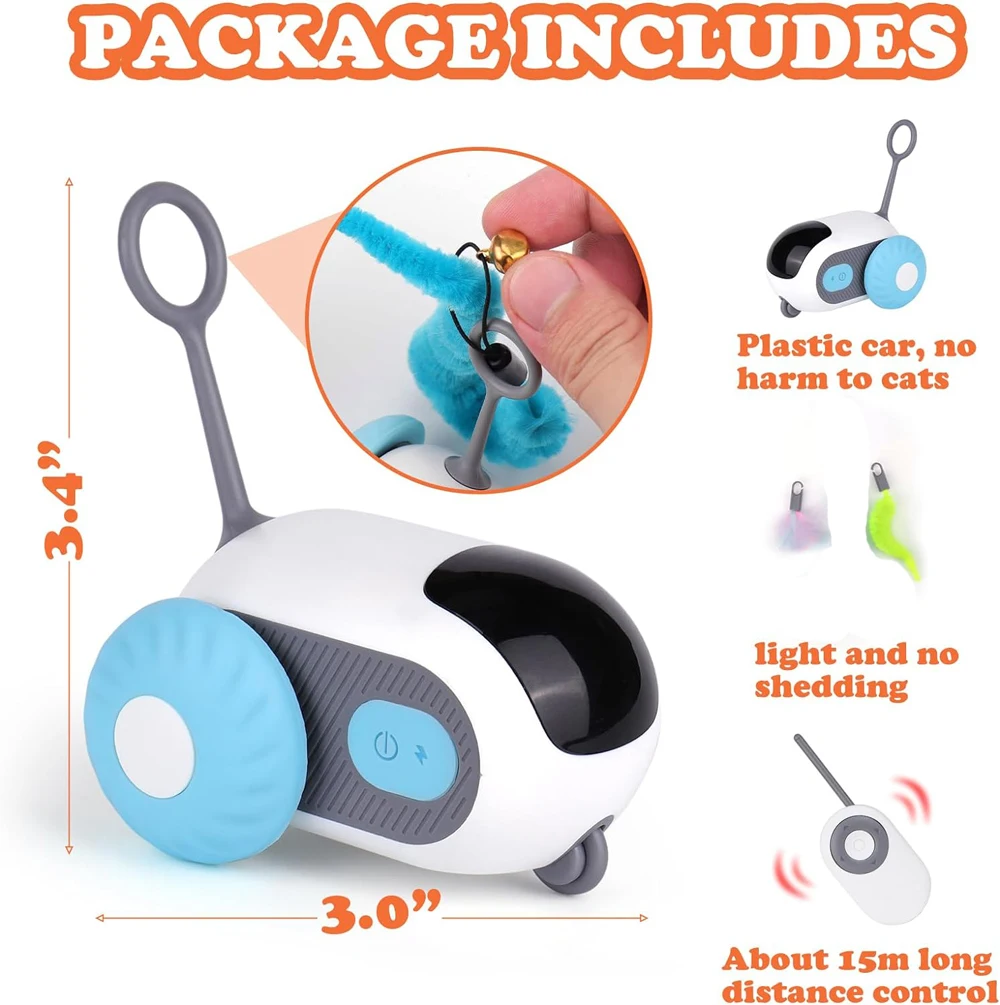 Smart Cat Toy Car – Automatic & Remote Controlled Interactive Toy for Cats and Dogs - Image 2