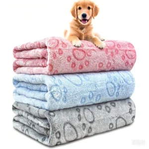 Ultra-Soft Paw Print Dog Blanket – Cozy, Machine-Washable Pet Bed Pad