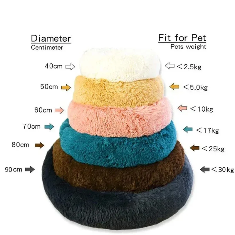 Round Plush Dog & Cat Bed - Image 6